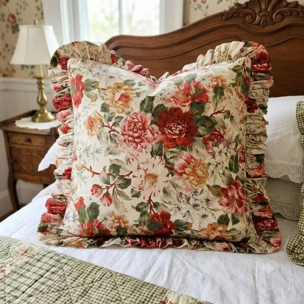 VTG Ralph Lauren Euro Sham Cotton Floral Chintz Cottage Shabby Old Money 1pc